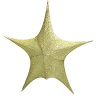 Pop-Up Tinsel Star 80cm Gold..