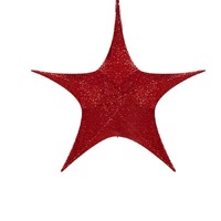Pop-Up Tinsel Star 80cm Red..