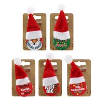 Santa Hat Metal Badge Asst SRT..