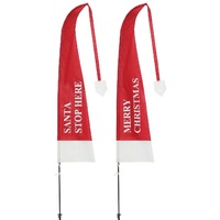 Santa Hat Flag 2.17m Printed Asst..