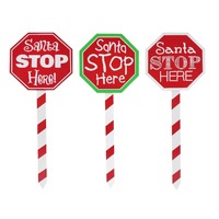 Santa Stop Here Stake 40cm Asst..