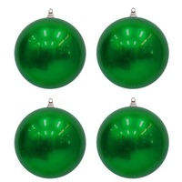 Baubles 100mm 4pk UV Stable Green..