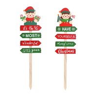 Elf Arrow Sign Yard Stake 75cm Asst