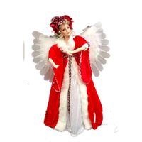 Large Fibre Optic Angel Red/White