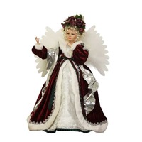 Fibre Optic Red Rose Pink Angel