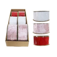 Velvet Beaded Ribbon 63mmx5.4m Asst