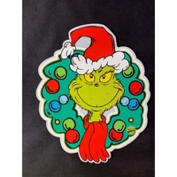Grinch Wreath 40cm Indoor Sign
