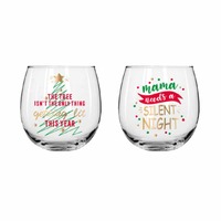 2Pk Stemless Wine Glasses 470ml