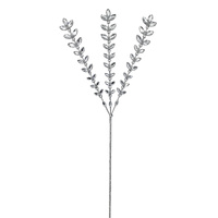 Silver Glitter Leaf Spray