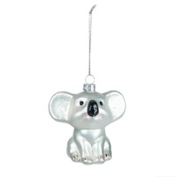 Glass Bauble Koala 9x4x9.5cm Matte Grey..