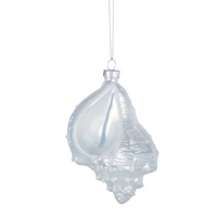 Shelly Ornament Glass 8x12cm White..