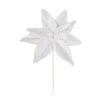 Flower Head Fabric 30x25cm White..