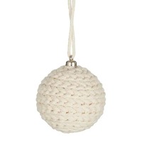 Bauble Fabric 8cm White..