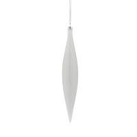 Glacial Drop Orn Glass 5x30cm White..