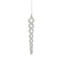 Icicle Twist Glass Orn 25x4cm Clear..