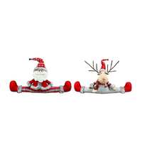 RED/GREY SPLIT DOOR STOP 2ASST SANTA/REINDEER