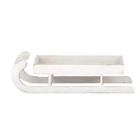Sleigh Deco Wood 39x13x11cm White..