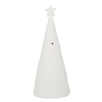 Embossed Tree Porcelain 9x9x21cm White..