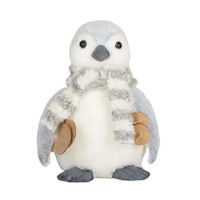 Penguin W/Scarf Fabric 15x22cm Wht/Grey..