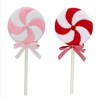 Lollipops Fabric 25x60cm Red/Wht/Pnk 2 Ast..