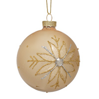 8cm Gold Glass with Flower Pattern