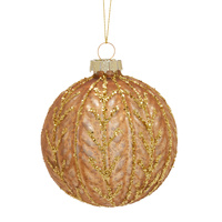 8cm Gold Patterned Glasss with Glitter Pattern