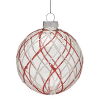 8cm Glass with Red &amp; White Stripes