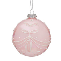 Pink and Whte Swirl Bauble