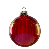 8cm Red Textured Glass with Gloss Finish