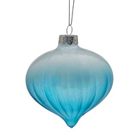 8cm Teal mbre Glass Onion
