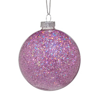 8cm Glitter Purple Glass