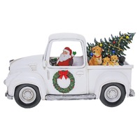 White Ute with Santa &amp; Dogs..