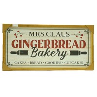Mrs Claus Gingerbread Sign Wooden..