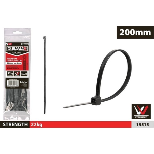 50pce Cable Tie Black