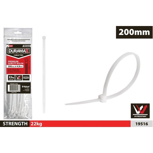 50pce Cable Tie White