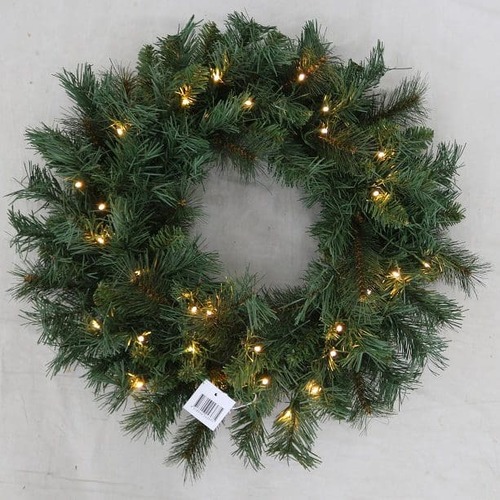 24" Pre Lit Majestic Pie Wreath