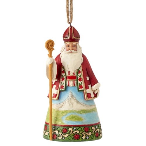 10cm Swiss Santa Hanging Ornament 