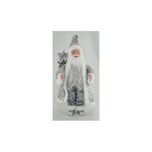 45cm Standing Santa Silver