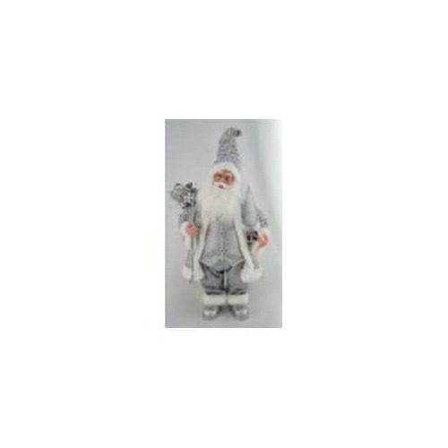 60cm Standing Santa Silver