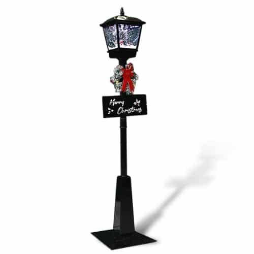 Snowing Street Lamp Black