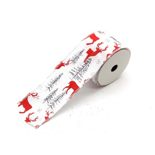 Whiite Linen with Deer Tree 9m