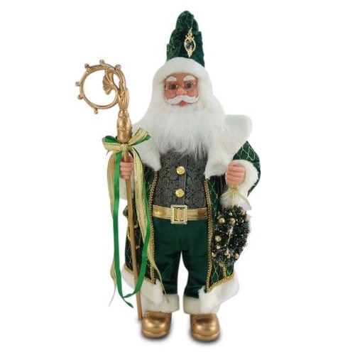 60cm Standing Santa  Green w/Music