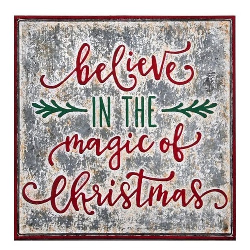 Metal Antique Believe Sign 38cm