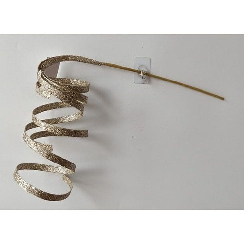 Curly Glitter Pick Champagne Lge 34cm