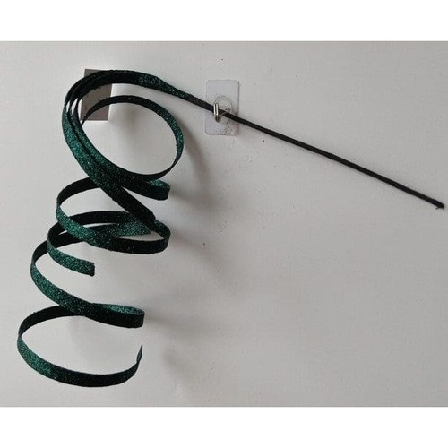 Curly Glitter Pick Dark Green Lge 34cm