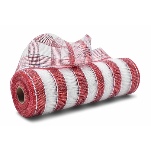 Mesh Red & White  26cm 10yd
