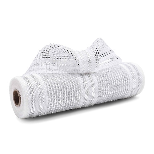 Mesh Silver & White 26cm 10yd