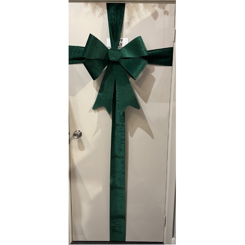 Door Bow - Velvet PVC Green