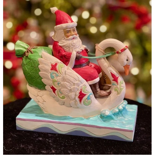 Santa Riding Swan