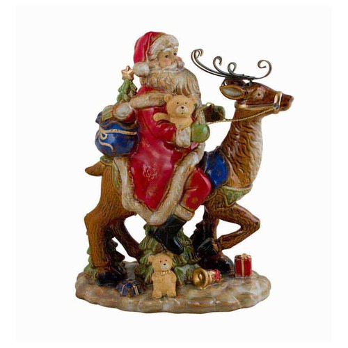 Porcelain Santa on Reindeer